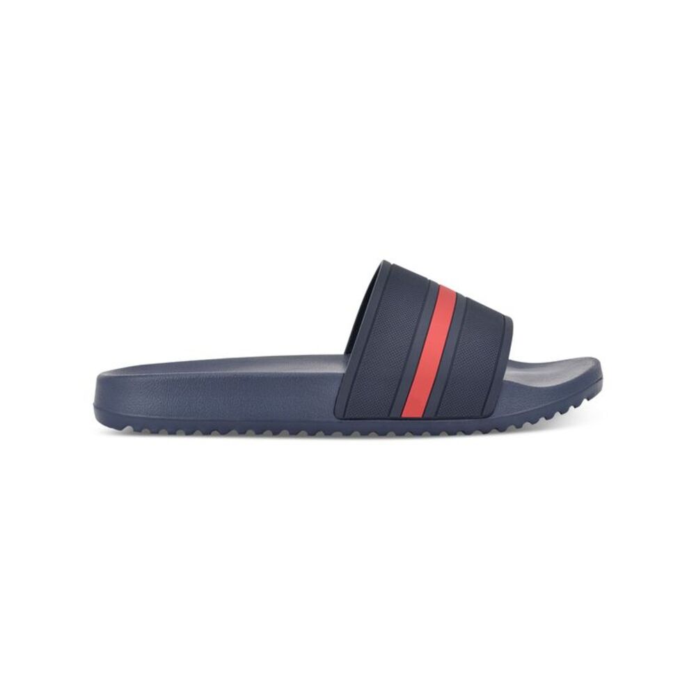 NWOB TOMMY HILFIGER Mens Navy Stripe Redder Open Slip On Slide Sandals Shoes 9 M - Picture 2 of 4